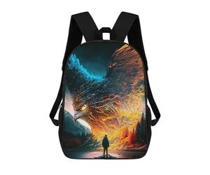 sinyumoney Phoenix Rising A Man Faces The Giant Bird Mochila Escolar Para Niños, Mochila Escolar De Gran Capacidad Para Niños, Mochila Escolar 3D, Regalos Para Niños 17inch