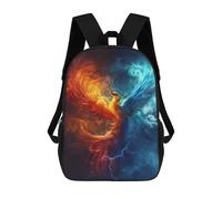 sinyumoney Phoenix Rising Fire & Ice Artwork -1 Mochila Escolar Infantil De 17 Pulgadas, Impresa En 3D, Estilo Casual, Para Niños, Ideal Para Viajes, Como Mochila Escolar O Para Llevar Libros.
