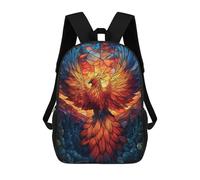 sinyumoney Phoenix Stained Glass Art Mochila Infantil, Mochila Escolar Infantil, Mochilas Escolares Impresas En 3D Para Niños Y Estudiantes Adolescentes 17inch