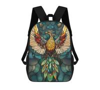 sinyumoney Phoenix Stained Glass Mochila Escolar Para Niñas Y Niños, Mochilas De Gran Capacidad, Mochilas Ligeras Para Niños Y Estudiantes 17inch