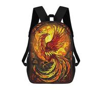 sinyumoney Phoenix Stained Glass Mochilas Infantiles Impresas En 3D, Mochilas De Moda Informales, Mochilas De Viaje Bonitas, Mochilas Informales Para Exteriores Para Niños Y Niñas 17inch