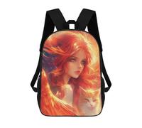 sinyumoney Phoenix Woman with Cat -1 Mochila Escolar Infantil De 17 Pulgadas, Mochila Escolar Impresa En 3D Para Niños De Primaria Y Secundaria