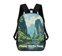 sinyumoney Phong Nha-Ke Bang National Park, Vietnam Mochilas Para Niños Mochila Escolar Mochila Escolar Impresa En 3D Para Niños Estudiantes De Primaria Y Secundaria 17inch