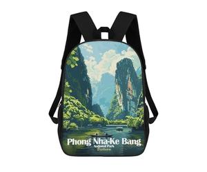 sinyumoney Phong Nha-Ke Bang National Park, Vietnam Mochilas Para Niños Mochila Escolar Mochila Escolar Impresa En 3D Para Niños Estudiantes De Primaria Y Secundaria 17inch
