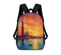 sinyumoney Piazza San Marco Mochila Escolar Resistente Al Agua, Mochila De Viaje, Bolsa Para Computadora Para Niñas, Niños Y Adolescentes 17inch
