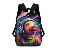 sinyumoney Pig Astronaut in Space Mochila Escolar Infantil Impresa En 3D Para Niños, Mochila De Viaje De Alta Capacidad, Mochilas Para Libros De 17 Pulgadas Para Niños