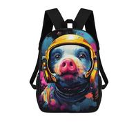 sinyumoney Pig Astronaut Space Helmet Mochila Escolar, Bolso De Negocios, Bolso Para Portátil Duradero Para Campus, Actividades Al Aire Libre, Viajes Y Deportes 17inch