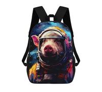 sinyumoney Pig Astronaut Space Suit-14 Mochila Escolar De 17 Pulgadas Para Adolescentes, Con Estampado 3D, Ajustable Y Con Bolsillos, Ideal Para Niños, Niñas Y Estudiantes.