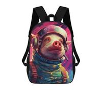 sinyumoney Pig Astronaut Space Suit-18 Mochila Infantil De 17 Pulgadas, Mochila Escolar Con Estampado 3D De Dibujos Animados Para Niños Y Adolescentes.