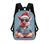 sinyumoney Pig Christmas Mochila Con Bolsillo Mochilas Impresas En 3D, Mochilas De Viaje, Mochilas Para Libros, Mochila Escolar Para Niños 17inch