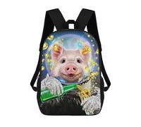 sinyumoney Pig in Space with Beer Mochilas Infantiles Impresas En 3D, Mochilas De Moda Informales, Mochilas De Viaje Bonitas, Mochilas Informales Para Exteriores Para Niños Y Niñas 17inch