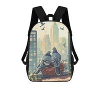sinyumoney Pigeon Couple Mochila Escolar Mochila Para Niñas Y Niños Mochilas De Gran Capacidad Mochilas Ligeras Para Niños Y Estudiantes 17inch