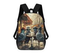 sinyumoney Pigeons at A Parisian Cafe Mochila Trabajo Negocios Colegio Escuela Para Campus Deportes Al Aire Libre Viajes 17inch