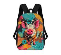 sinyumoney Piggy Pop Art Vibrant Farm Animal Print Mochila Escolar Infantil Impresa En 3D Para Niños, Mochilas De Viaje, Bolsas Para Libros, Mochila Escolar Infantil 17inch