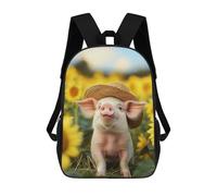 sinyumoney Piglet in Sunflower Field Mochila Grande Para Portátil Resistente Al Agua Para El Campus, Viajes Al Aire Libre Y Deportes 17inch