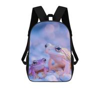 sinyumoney Pink And White Frogs Mochila Con Bolsillo Mochilas Impresas En 3D, Mochilas De Viaje, Mochilas Para Libros, Mochila Escolar Para Niños 17inch