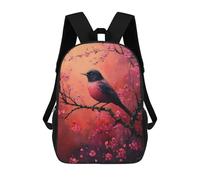 sinyumoney Pink Bird on Cherry Blossom Branch Mochila Escolar Ligera Para El Colegio, Mochila Escolar De Día, Mochila Para Libros Para La Universidad Para Niñas, Adolescentes 17inch