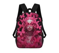 sinyumoney Pink Butterflies Mochila Escolar Para Niños Y Niñas, Mochila Informal De Viaje, Mochila De Gran Capacidad Para El Día A Día 17inch