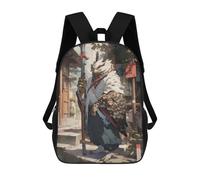 Sinyumoney Pink Cherry Blossom Cave Mochila escolar impresa en 3D para niños y niñas, mochila portátil para niños, estudiantes/adultos, Edo Owl Sage, 17"