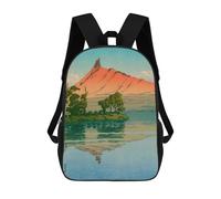 Sinyumoney Pink Cherry Blossom Cave Mochila escolar impresa en 3D para niños y niñas, mochila portátil para niños, estudiantes/adultos, Hokkaido View, 17"