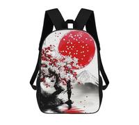Sinyumoney Pink Cherry Blossom Cave Mochila escolar impresa en 3D para niños y niñas, mochila portátil para niños, estudiantes/adultos, Soul Of Japan, 17"