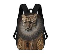 Sinyumoney Pink Cherry Blossom Cave Mochila escolar impresa en 3D para niños y niñas, mochila portátil para niños, estudiantes/adultos, Queen Leopard Oil Retrato, 17"