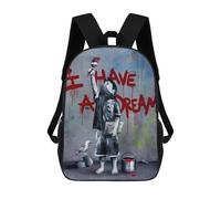Sinyumoney Pink Cherry Blossom Cave Mochila escolar impresa en 3D para niños y niñas, mochila portátil para niños, estudiantes/adultos, I Have A Dream Banksy, 17"