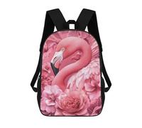 sinyumoney Pink Flamingo in Bloom Mochila Escolar Infantil De 17 Pulgadas, Mochila Escolar Impresa En 3D Para Niños De Primaria Y Secundaria