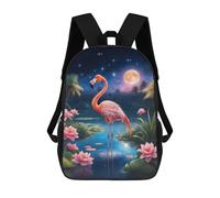 sinyumoney Pink Flamingo Night Mochila Escolar Infantil De Moda Informal Mochilas Infantiles Impresas En 3D Mochila Grande Para Niño 17inch