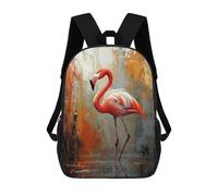 sinyumoney Pink Flamingo Painting Mochila Ligera Informal Para El Día A Día, Mochila Escolar Para Hombres/mujeres 17inch