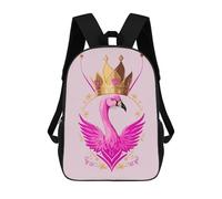 sinyumoney Pink Flamingo Queen Mochila Escolar Impermeable Para Ordenador Portátil Para Adolescentes, Chicas, Chicos, Mujeres Y Hombres 17inch