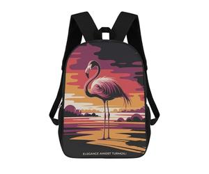 sinyumoney Pink Flamingo Sunset Mochila Escolar Grande Resistente Al Agua Para Portátil Para Adolescentes, Niñas, Niños, Mujeres Y Hombres 17inch