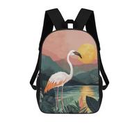 sinyumoney Pink Flamingo Sunset Mochilas Escolares Mochilas Escolares De Secundaria Mochila Informal Para Acampar Aventuras Al Aire Libre Y Viajes Diarios 17inch