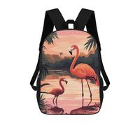 sinyumoney Pink Flamingos Sunset Mochila Escolar Infantil De Moda Informal Mochilas Infantiles Impresas En 3D Mochila Grande Para Niño 17inch