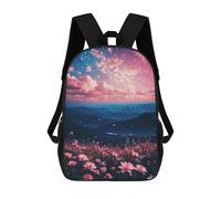 sinyumoney Pink Flowers And Night Sky Mochila Escolar Infantil Impresa En 3D Mochila De Viaje De Alta Capacidad Bolsas Para Libros Mochila Infantil 17inch
