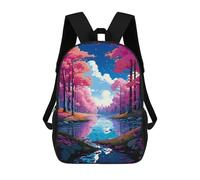 sinyumoney Pink Forest Reflections Mochila Para La Escuela, El Trabajo, La Computadora Portátil, Para Acampar, Aventuras Al Aire Libre Y Viajes Diarios 17inch
