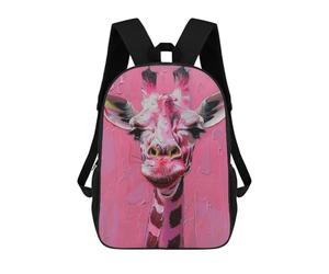 sinyumoney Pink Giraffe Art Print-1 Mochila Escolar Para Institutos De Secundaria Mochila Informal - Perfecta Para Viajes, Trabajo Y Uso Diario 17inch