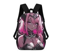 sinyumoney Pink-Haired Anime Angel Mochilas Para Niños 17inch Mochila Escolar Mochila Escolar Impresa En 3D Para Niños De Primaria Y Secundaria