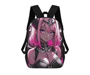sinyumoney Pink-Haired Anime Angel Mochilas Para Niños 17inch Mochila Escolar Mochila Escolar Impresa En 3D Para Niños De Primaria Y Secundaria