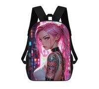 sinyumoney Pink Haired Anime Girl Posing Mochila Escolar De 17 Pulgadas Impresa En 3D Mochilas Infantiles Mochila Genial Impresa En 3D Para Niños De Primaria Y Secundaria