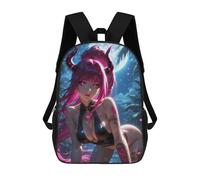 sinyumoney Pink-Haired Demon Girl Mochila Escolar Resistente Al Agua, Mochila De Viaje, Bolsa Para Computadora - Perfecta Para Viajes, Trabajo Y Uso Diario 17inch