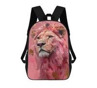 sinyumoney Pink Lion Art Print-2 Mochila Escolar Infantil De 17 Pulgadas Con Estampado 3D De Películas De Anime Para Niños, Mochila De Viaje, Mochila Escolar Infantil