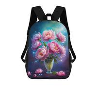 sinyumoney Pink Peonies in A Vase Mochilas Para Niños Mochila Escolar Mochila Escolar Impresa En 3D Para Niños Estudiantes De Primaria Y Secundaria 17inch