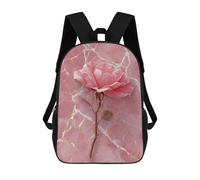 sinyumoney Pink Rose Marble Background 17inch Mochilas Escolares Impresas En 3D, Mochilas Escolares De Moda Para Niños De Primaria Y Secundaria