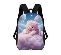 sinyumoney Pink Teddy In Dreamland Mochila Escolar Para Niñas Y Niños, Mochilas De Gran Capacidad, Mochilas Ligeras Para Niños Y Estudiantes 17inch