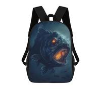 sinyumoney Piranha Evil Scary Horror Mochilas Para Niños, Mochilas Escolares Personalizadas En 3D Para Niños Y Niñas, Mochilas Escolares Grandes, Mochilas Informales Para El Día A Día 17inch