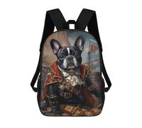 sinyumoney Pirate Bulldog Treasure Chest-1 Mochila Escolar Infantil Impresa En 3D Para Niños, Mochila De Viaje De Alta Capacidad, Mochilas Para Libros De 17 Pulgadas Para Niños