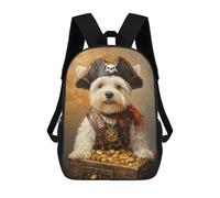 sinyumoney Pirate Dog Treasure Chest-116 Mochila Mochila Informal Para El Día A Día, Para La Escuela, El Trabajo Y Los Viajes Para Hombres, Mujeres Y Adolescentes 17inch