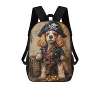 sinyumoney Pirate Dog Treasure Chest-29 Mochila Escolar Infantil De 17 Pulgadas Con Estampado 3D, Mochila Moderna Para Niños, Mochilas De Viaje, Bolsas Para Libros, Mochila Escolar Infantil