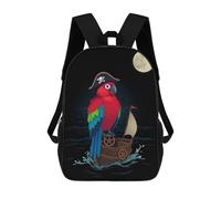 sinyumoney Pirate Parrot on Ship Mochila Infantil Escolar Para Niños Con Estampado 3D De Dibujos Animados, Mochila Escolar Para Estudiantes, Mochila Para Portátil Para Niños Y Niñas 17inch
